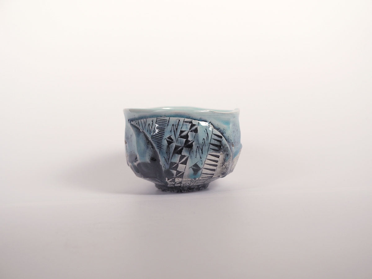 線刻色彩茶盌|林 英樹