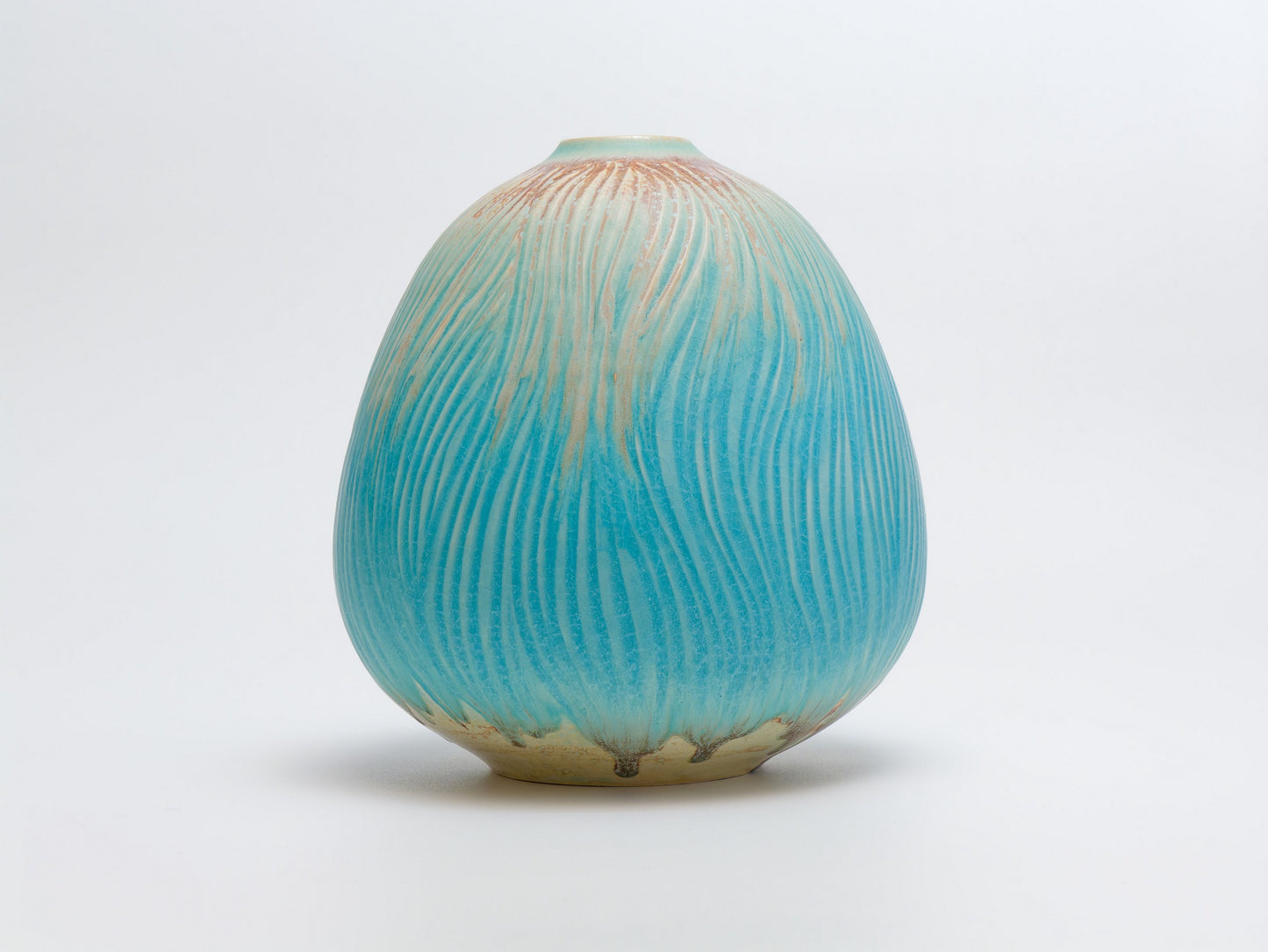 碧彩クシ目壷｜青山鉄郎