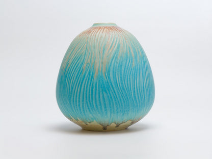 碧彩クシ目壷｜青山鉄郎