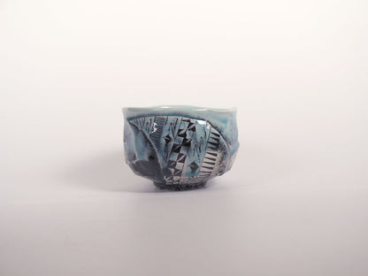 線刻色彩茶盌｜林　英樹